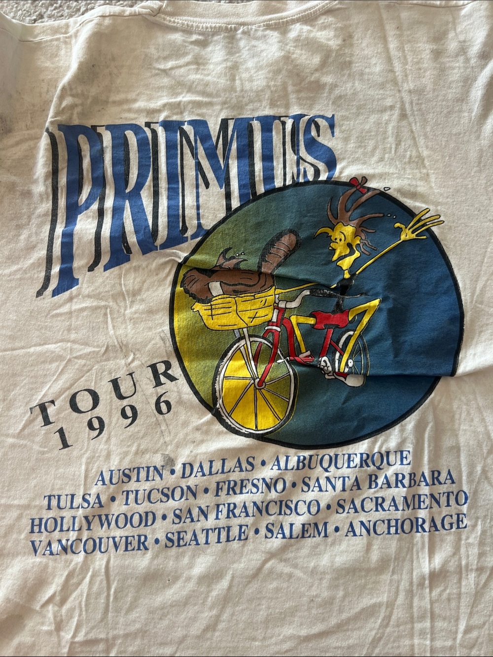 Vintage 1996 Primus Tour T-shirt, Single Stitch, Made in USA concert shirt